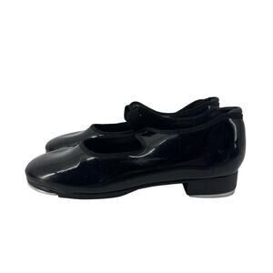 Capezio Tap Shoes Black Patent Leather Girl Dance Tele Tone